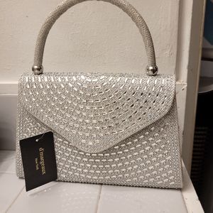 D'margeaux sparkling silver handbag